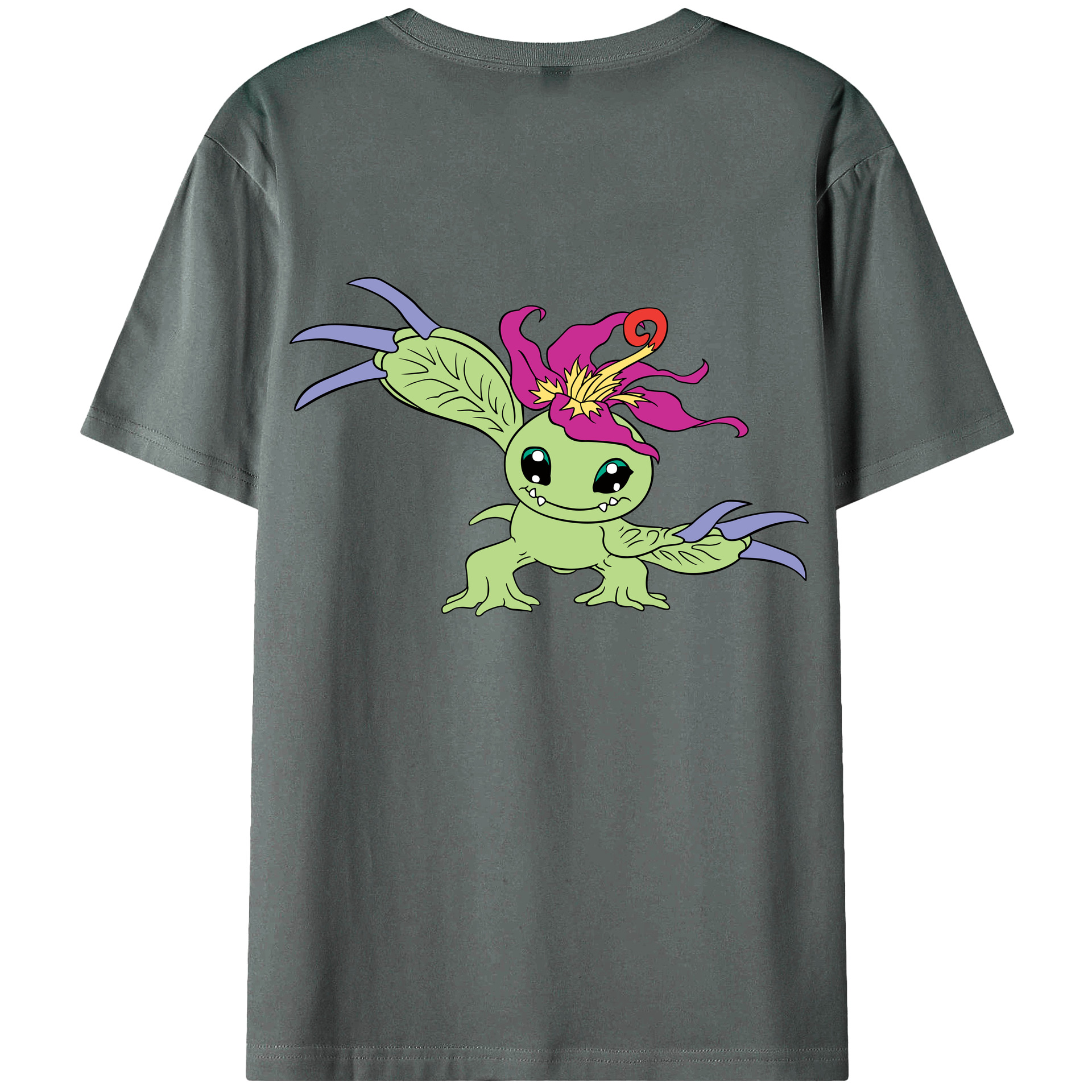 （画像用） Digimon デジタルモンスター/デジモン 綿100％ メンズ半袖Tシャツ（バックプリント） 通気性